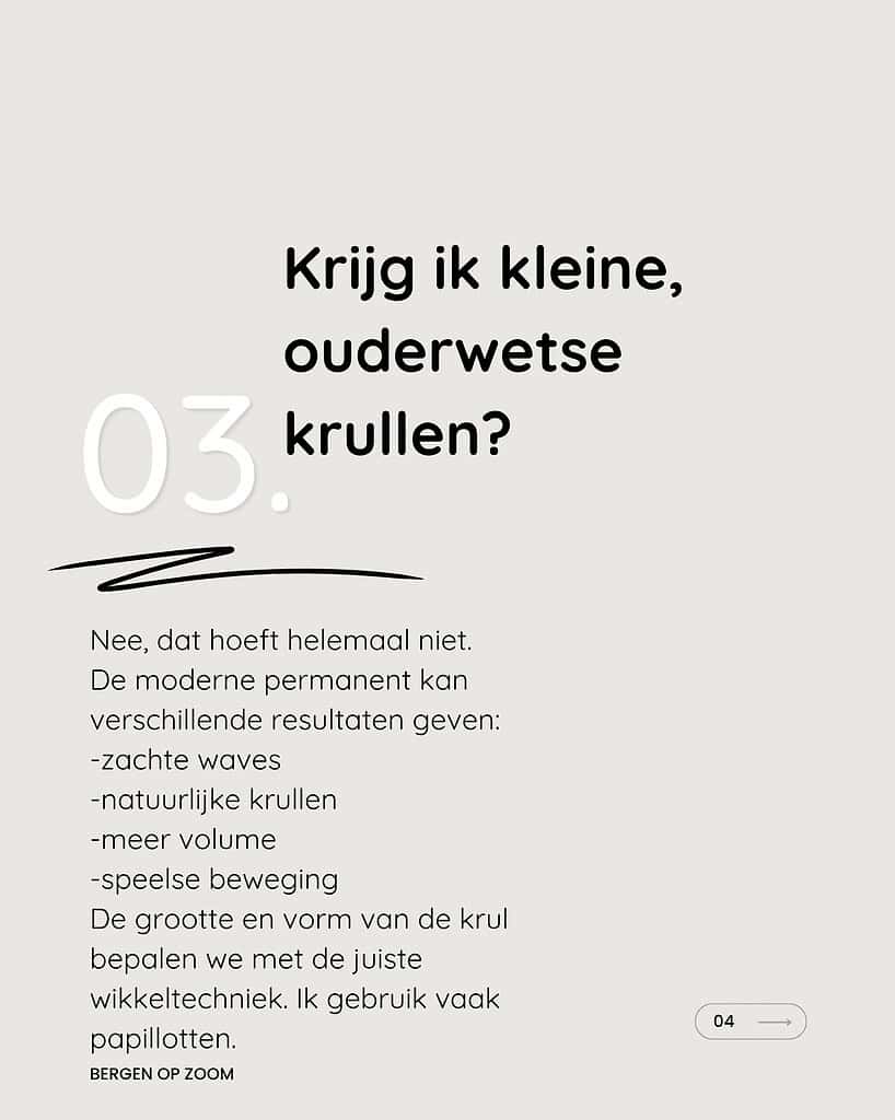 Vraag over kleine, ouderwetse krullen en moderne haarstijlopties.